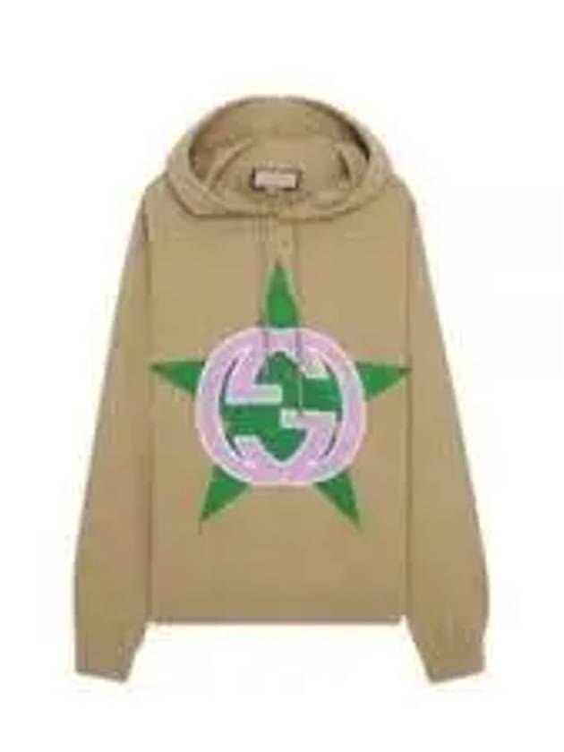 Interlocking G Star Hoodie Beige - GUCCI - BALAAN 2