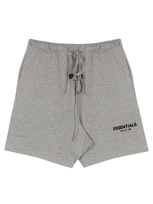 Logo Brushed Shorts Dark Oatmeal - FEAR OF GOD ESSENTIALS - BALAAN.