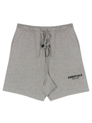 Essentials Logo Brushed Shorts Dark Oatmeal - FEAR OF GOD ESSENTIALS - BALAAN 1