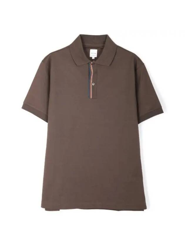 Signature Stripe Trim Polo Shirt Brown - PAUL SMITH - BALAAN 1