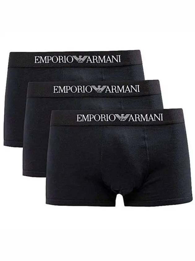 Men's Logo Pure Cotton Briefs 3 Pack Black - EMPORIO ARMANI - BALAAN 1
