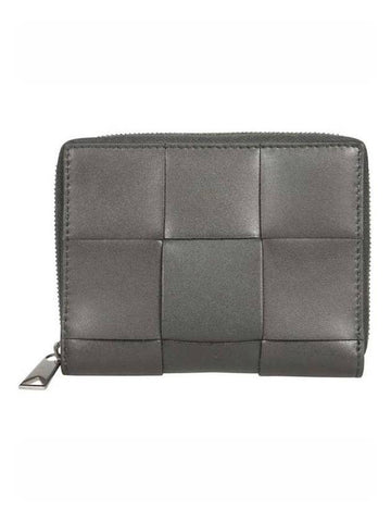 Intrecciato Zipper Around Half Wallet Light Grey - BOTTEGA VENETA - BALAAN 1