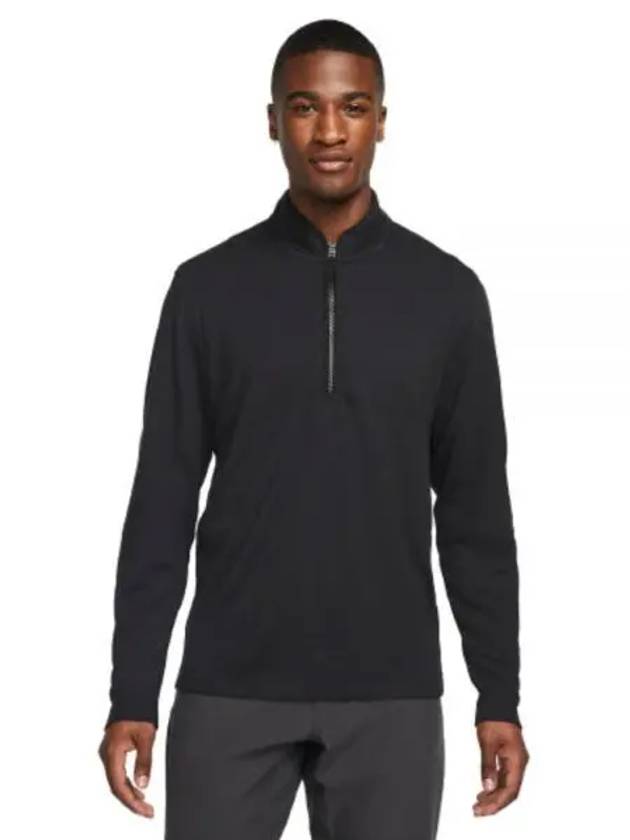 Men's Dri Fit Victory Half Zip Long Sleeve T-Shirt Black - NIKE - BALAAN 2