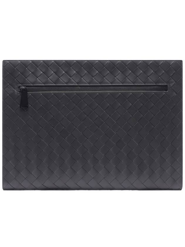 Intrecciato Document Clutch Bag Grey - BOTTEGA VENETA - BALAAN 3