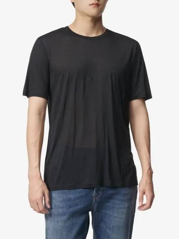 Basic Short Sleeve T-Shirt Black - SAINT LAURENT - BALAAN 2