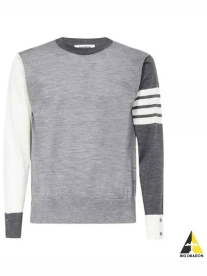 Classic 4 Bar Merino Wool Knit Top Tonal Grey - THOM BROWNE - BALAAN 2