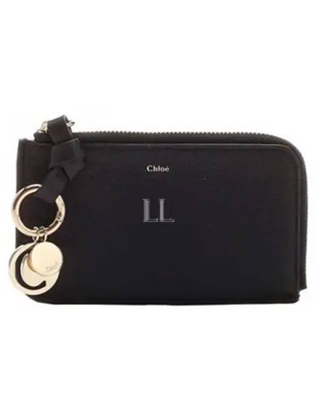 Alphabet Half Zipper Leather Card Wallet  Black - CHLOE - BALAAN 2