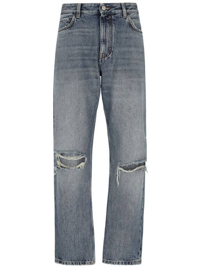 Vintage Effect Denim Straight Jeans Blue - BALENCIAGA - BALAAN 2