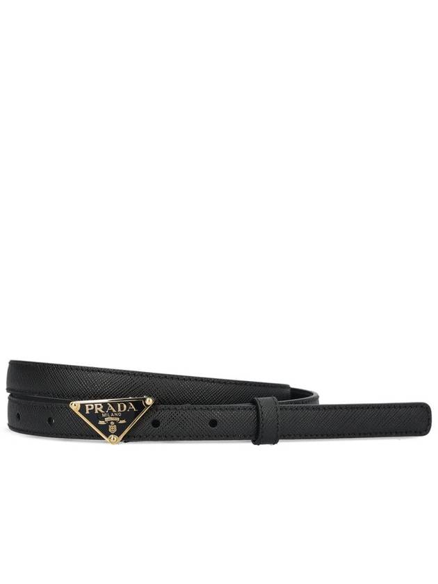 Saffiano Leather Belt Black - PRADA - BALAAN 2