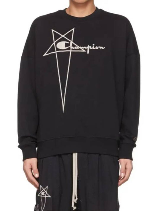 Champion Logo Sweatshirt Black - RICK OWENS - BALAAN.