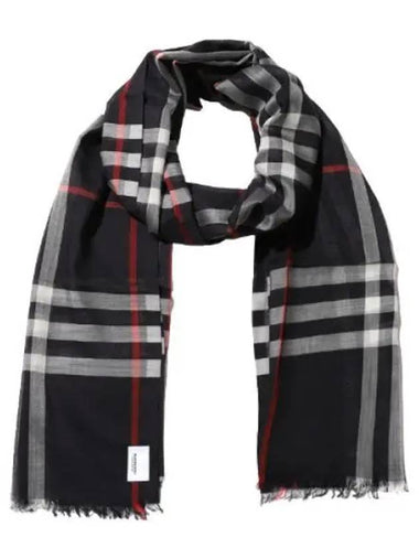 Checked Wool Silk Scarf - BURBERRY - BALAAN 1