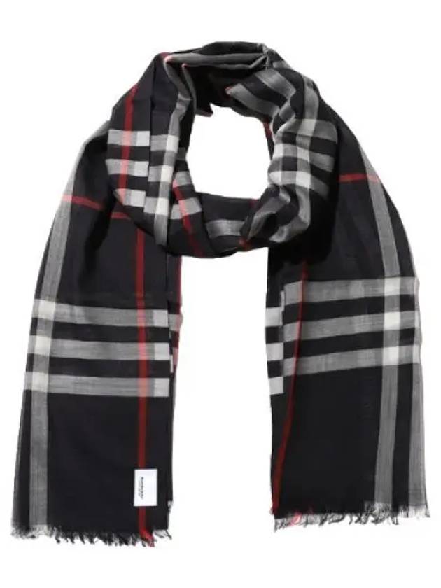 checked wool silk scarf women - BURBERRY - BALAAN 1