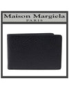 Stitched Leather Bifold Half Wallet Black - MAISON MARGIELA - BALAAN 3