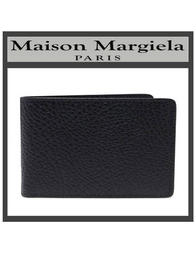 Stitched Leather Bifold Half Wallet Black - MAISON MARGIELA - BALAAN 7