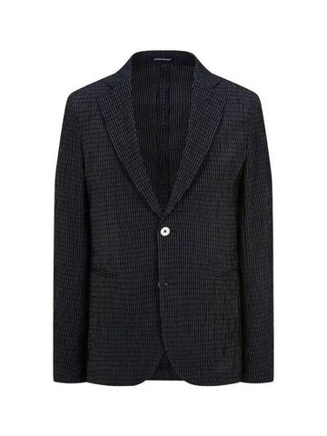 Men s seersucker striped single jacket black 271272 - EMPORIO ARMANI - BALAAN 1