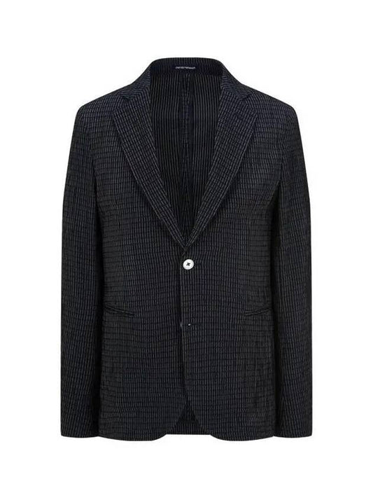 Men s seersucker striped single jacket black 271272 - EMPORIO ARMANI - BALAAN 1