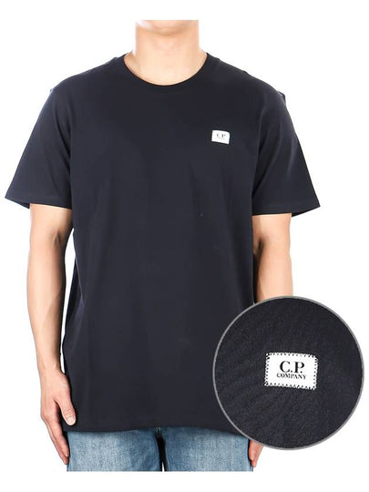 Logo Cotton Short Sleeve T-Shirt Navy - CP COMPANY - BALAAN 2