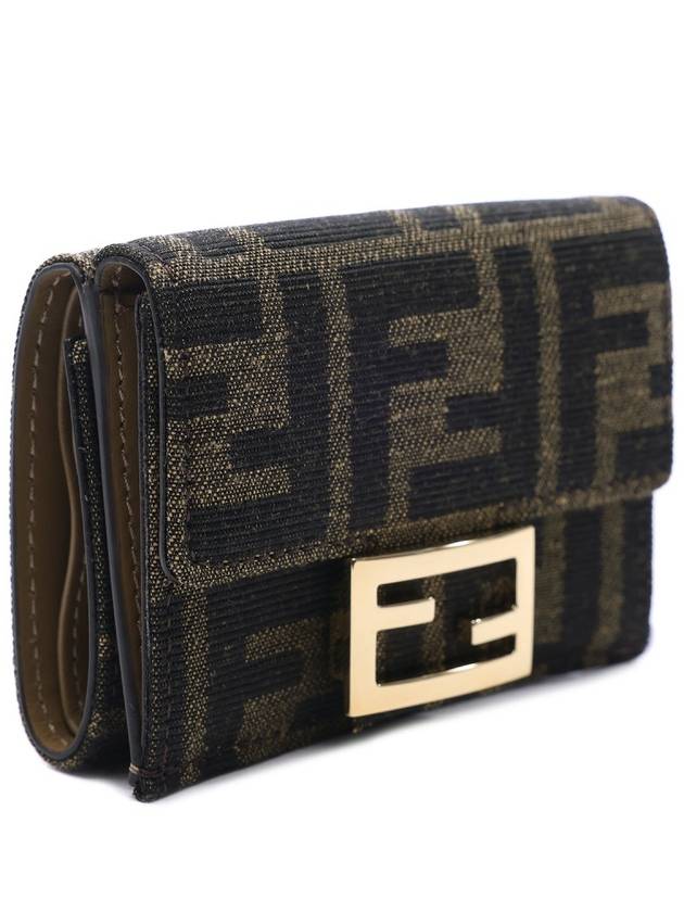 Baguette Micro Tri-fold Half Wallet Brown - FENDI - BALAAN 4