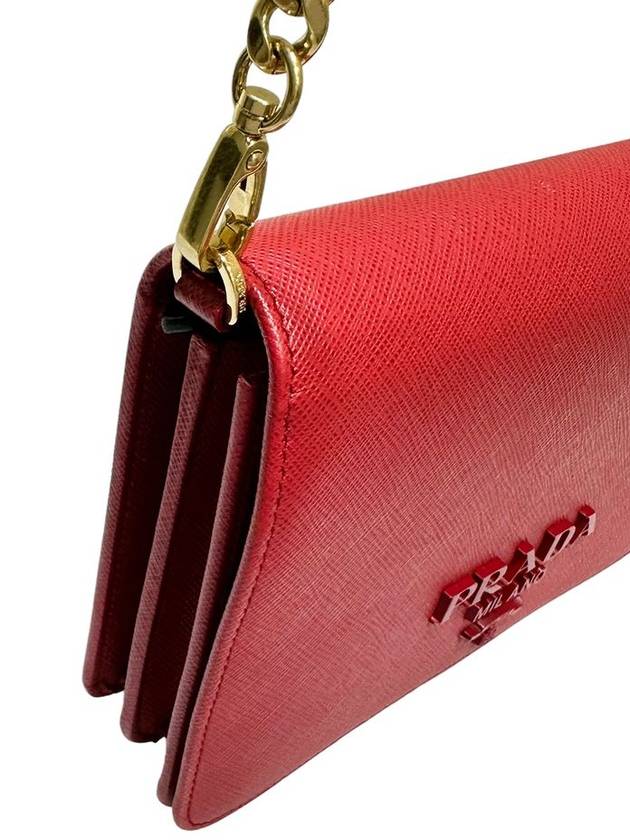 Women s 1BP012 Saffiano Luxe Red Monochrome WOC Mini Cross Bag - PRADA - BALAAN 9