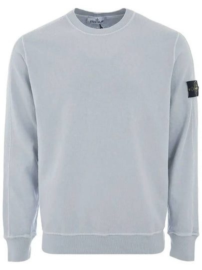 Garment Dyed Malfile Crewneck Sweatshirt Sky Blue - STONE ISLAND - BALAAN 2