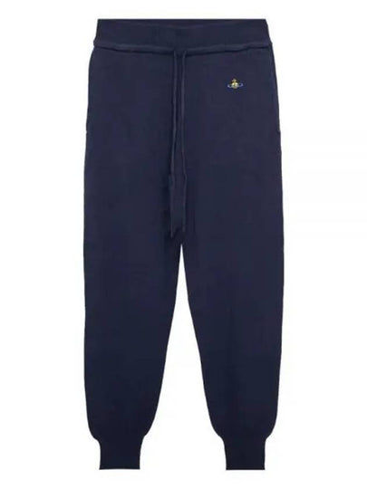 Women's Embroidered Logo Cashmere Blend Track Pants Navy - VIVIENNE WESTWOOD - BALAAN 2