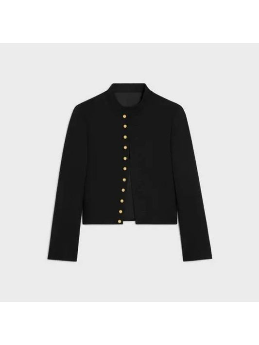 Military Jacket Diagonal Wool Black - CELINE - BALAAN