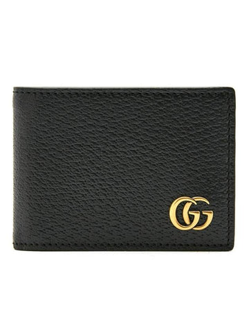 GG Marmont Leather Half Wallet Black - GUCCI - BALAAN 1