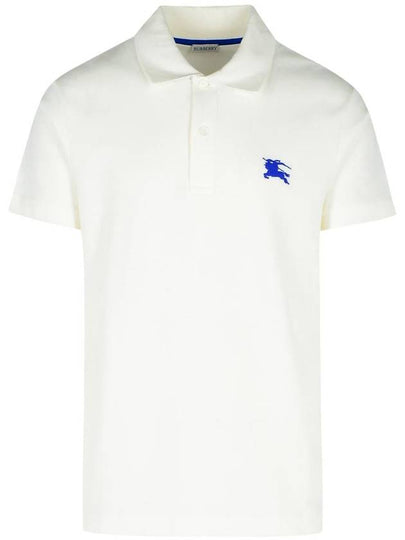 EKD Embroidered Cotton Polo Shirt White - BURBERRY - BALAAN 2