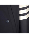 Diagonal Striped Knit Rib Blouson Bomber Jacket Navy - THOM BROWNE - BALAAN 5