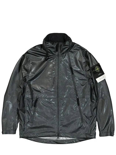 Metallic Nylon Zipper Bomber Jacket Dark Grey - STONE ISLAND - BALAAN 2