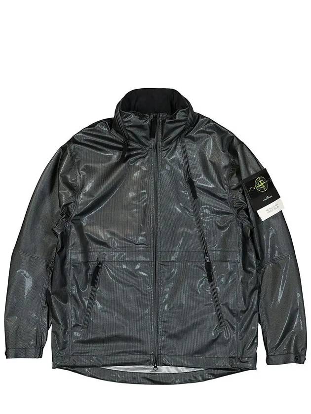 Metallic Nylon Zipper Bomber Jacket Dark Grey - STONE ISLAND - BALAAN 2