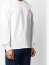 Men's Heart Logo Embroidered Long Sleeve T-Shirt White - AMI - BALAAN 5