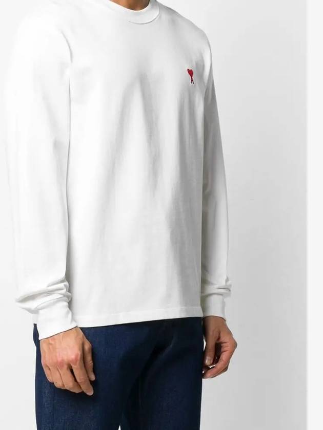 Small Heart Logo Sweatshirt White - AMI - BALAAN 5