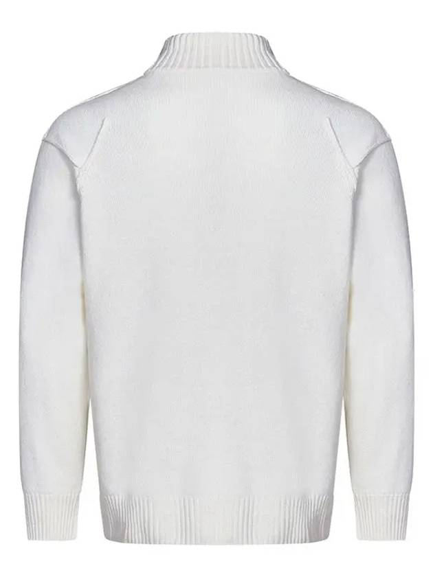 Lambswool GRS Zipped Cardigan White - CP COMPANY - BALAAN 3