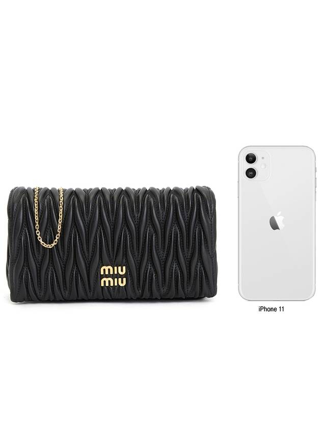 Matelasse Nappa Leather Logo Mini Bag Black - MIU MIU - BALAAN 10