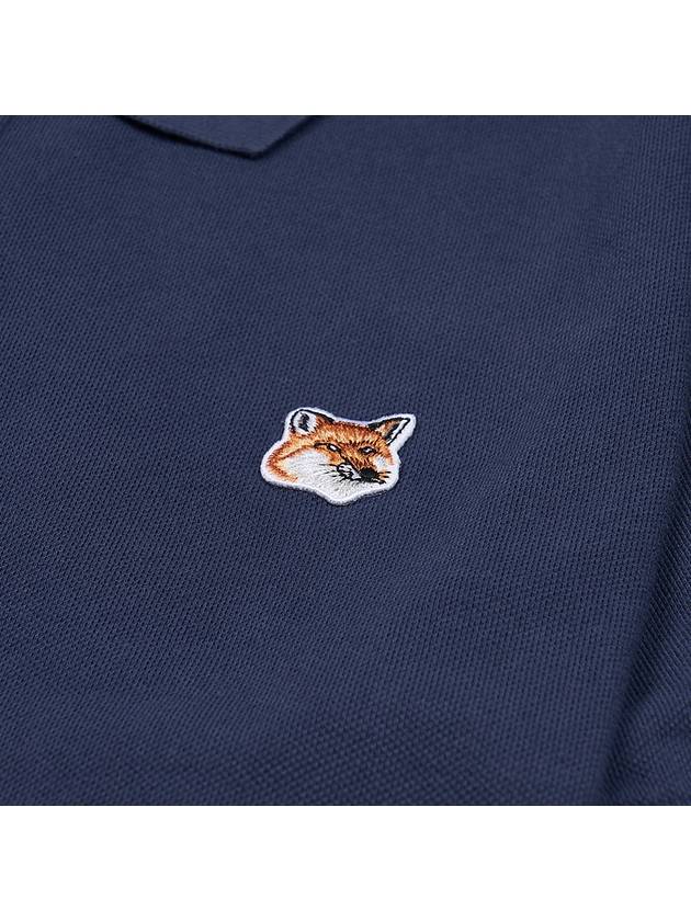 Fox Head Patch Cotton Polo Shirt Blue - MAISON KITSUNE - BALAAN 6