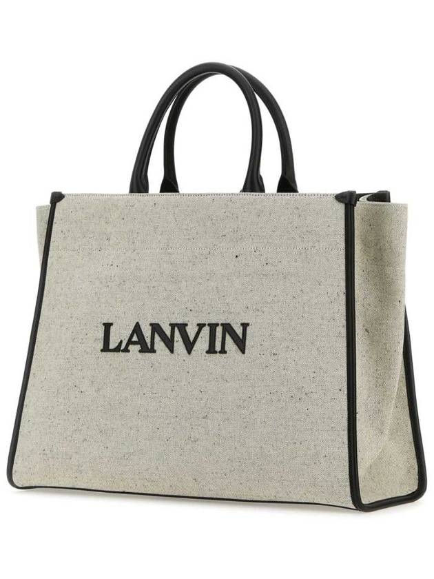 GB GRAY Melange gray cotton blend shopping bag LWBGTC00CAN1P24 0510 - LANVIN - BALAAN 3