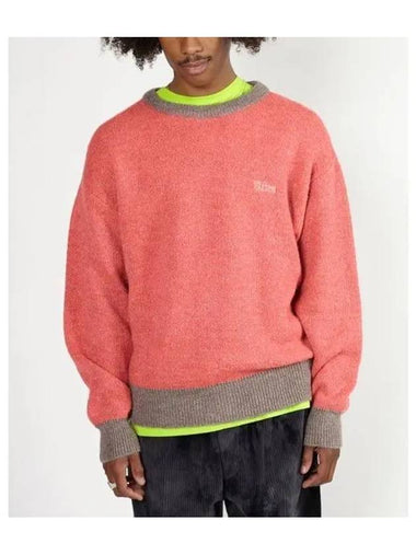 U Brushed mohair crew neck knit pink - ARIES - BALAAN 1