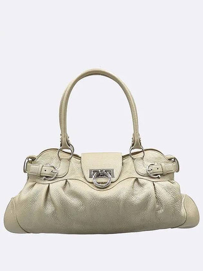 Ferragamo 21 5370 silver leather shoulder bag with Gancini logo decoration - SALVATORE FERRAGAMO - BALAAN 2