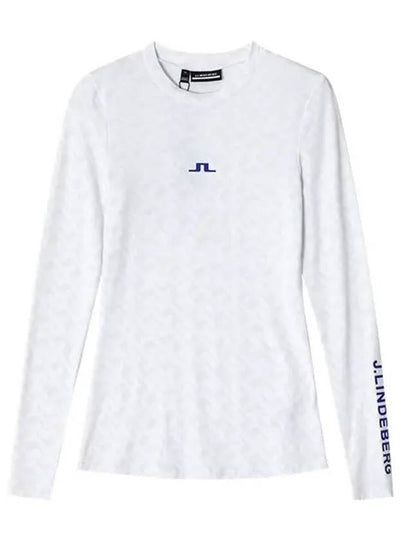 Tekla Print Bridge Crew Neck Long Sleeve T-Shirt White - J.LINDEBERG - BALAAN 2