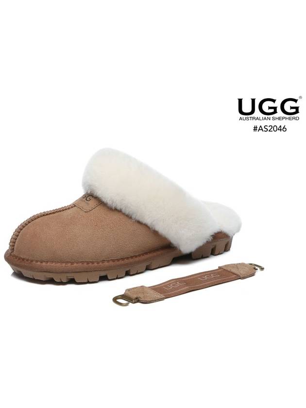 Resin fleece banding detachable fur sandals winter chestnut ugg slippers - EVER AUSTRALIA UGG - BALAAN 3