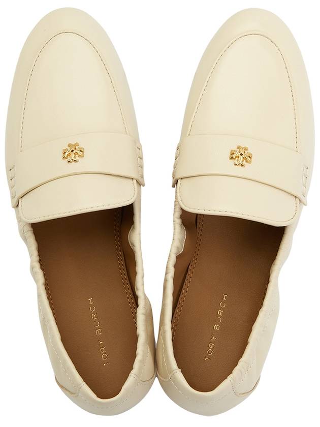 Ballet Double T Napa Leather Loafers New Cream - TORY BURCH - BALAAN 3