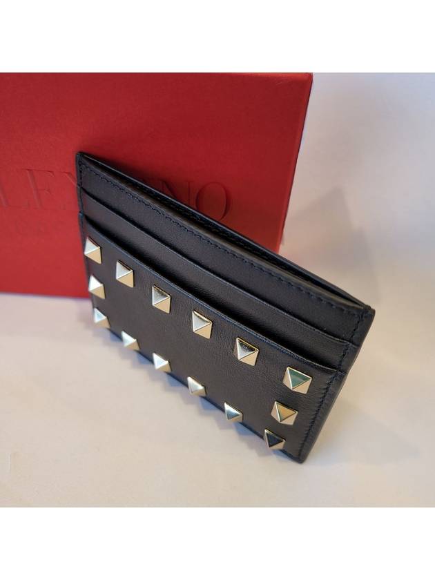 Rockstud Card Wallet Black - VALENTINO - BALAAN 3