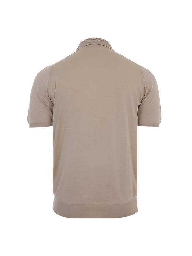 UMK1331 LIGHT BEIGE Knit Zipper Polo Short Sleeve T shirt - KITON - BALAAN 2