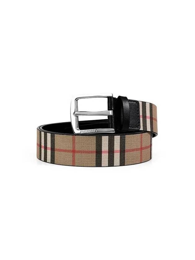 Men's Vintage Check Leather Belt Beige - BURBERRY - BALAAN 2