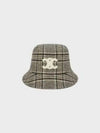 Triomphe Check Wool Bucket Hat Vanilla Grey Taupe - CELINE - BALAAN 2