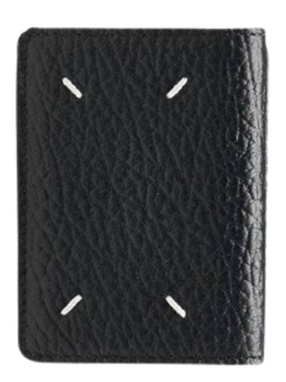 Signature Stitch Trifold Leather Half Wallet Black - MAISON MARGIELA - BALAAN 2