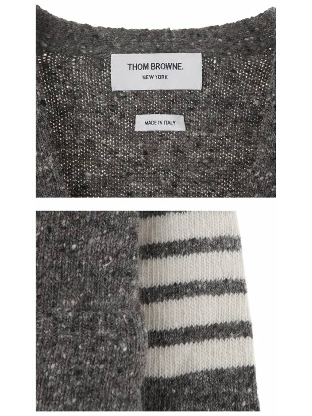 Men's Diagonal Mohair Tweed Cardigan Grey - THOM BROWNE - BALAAN 7