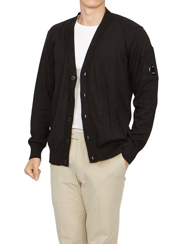 Lens Cotton Cardigan Black - CP COMPANY - BALAAN 5