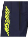 Men's Logo Print Swim Shorts Navy - MSGM - BALAAN.